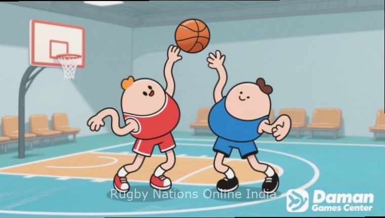 Rugby Nations Online India Match Action Rugby Nations Online India gameplay showing a tackle during match